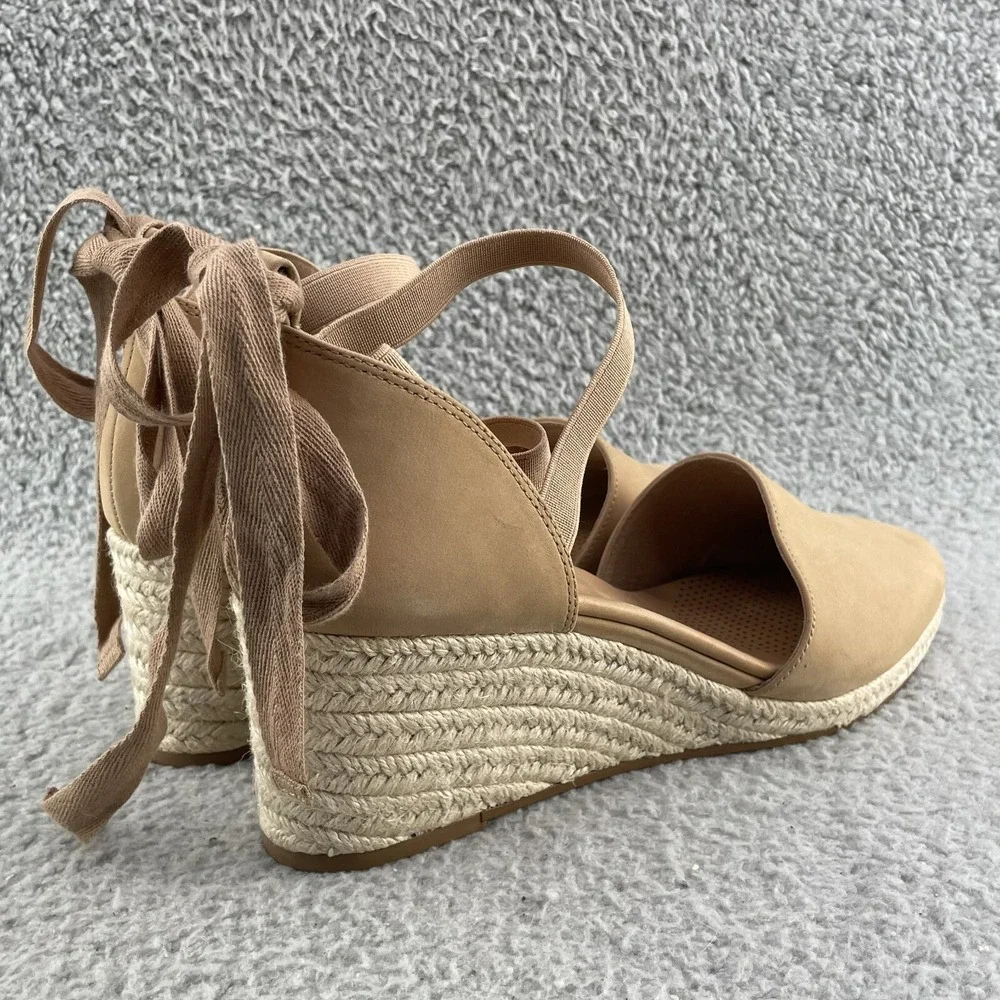 Corso Como Wedge Espadrille Sandal Heel Women 9.5 M Lace Up Classic Beach Summer